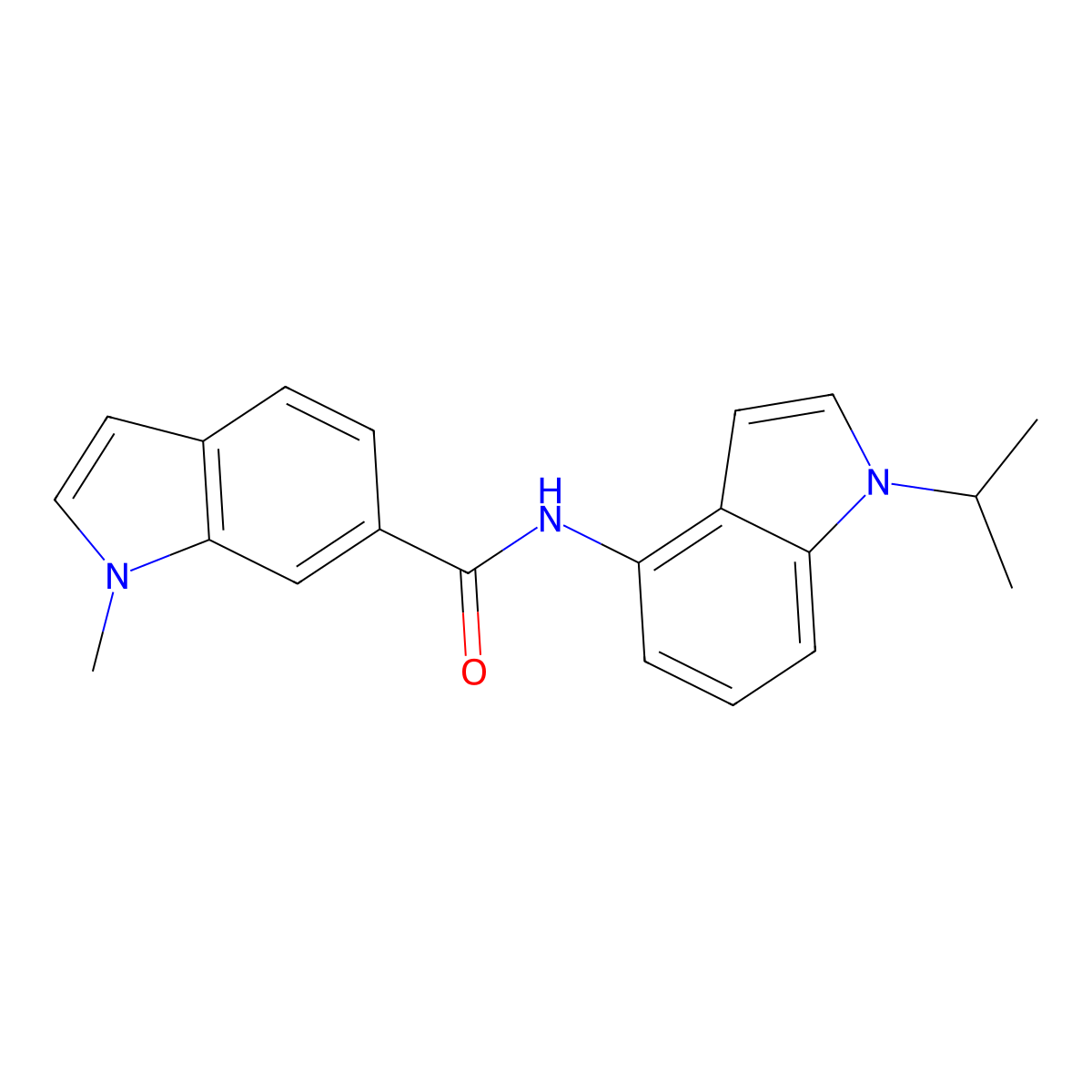 1-methyl-N-[1-(propan-2-yl)-1H-indol-4-yl]-1H-indole-6-carboxamide molecular structure, CAS 1324090-03-0