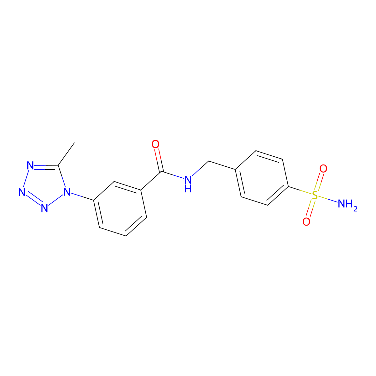 3-(5-methyl-1H-tetrazol-1-yl)-N-(4-sulfamoylbenzyl)benzamide molecular structure, CAS 1324090-22-3