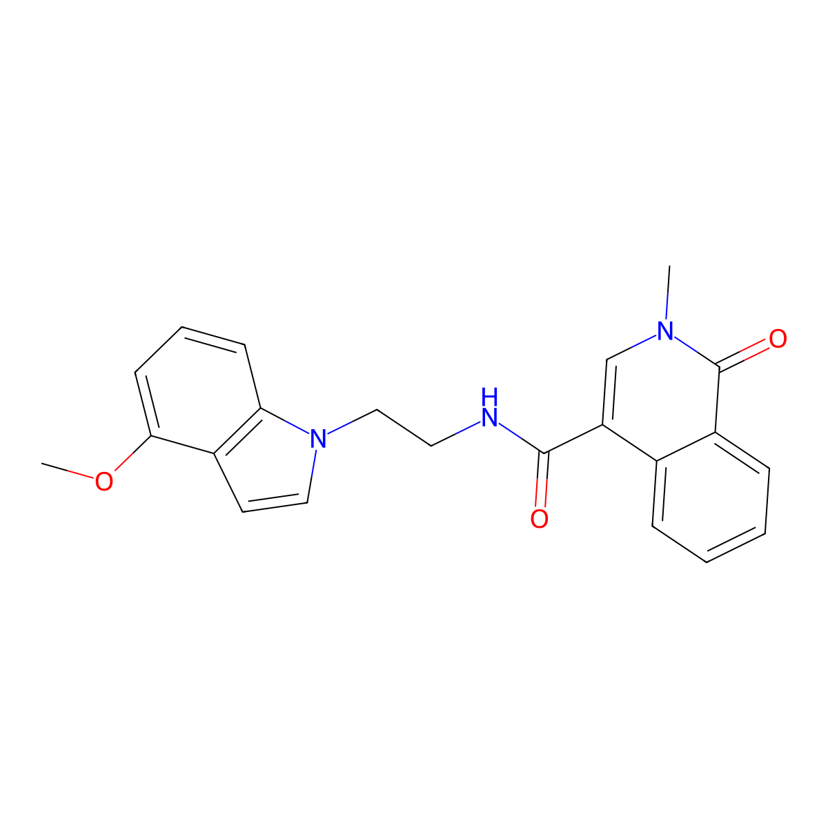 N-[2-(4-methoxy-1H-indol-1-yl)ethyl]-2-methyl-1-oxo-1,2-dihydro-4-isoquinolinecarboxamide molecular structure, CAS 1324090-25-6