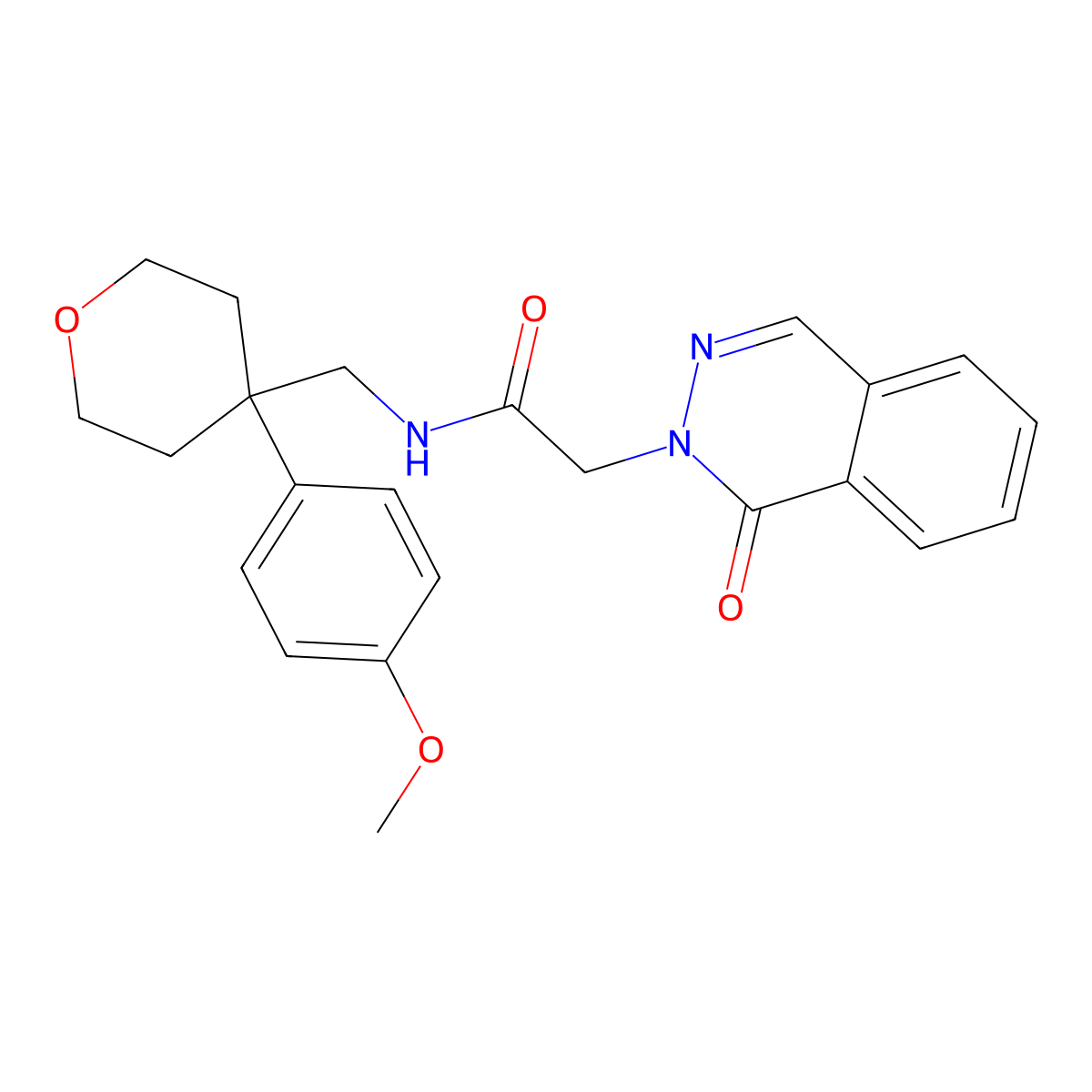 N-{[4-(4-methoxyphenyl)tetrahydro-2H-pyran-4-yl]methyl}-2-(1-oxophthalazin-2(1H)-yl)acetamide molecular structure, CAS 1324090-47-2