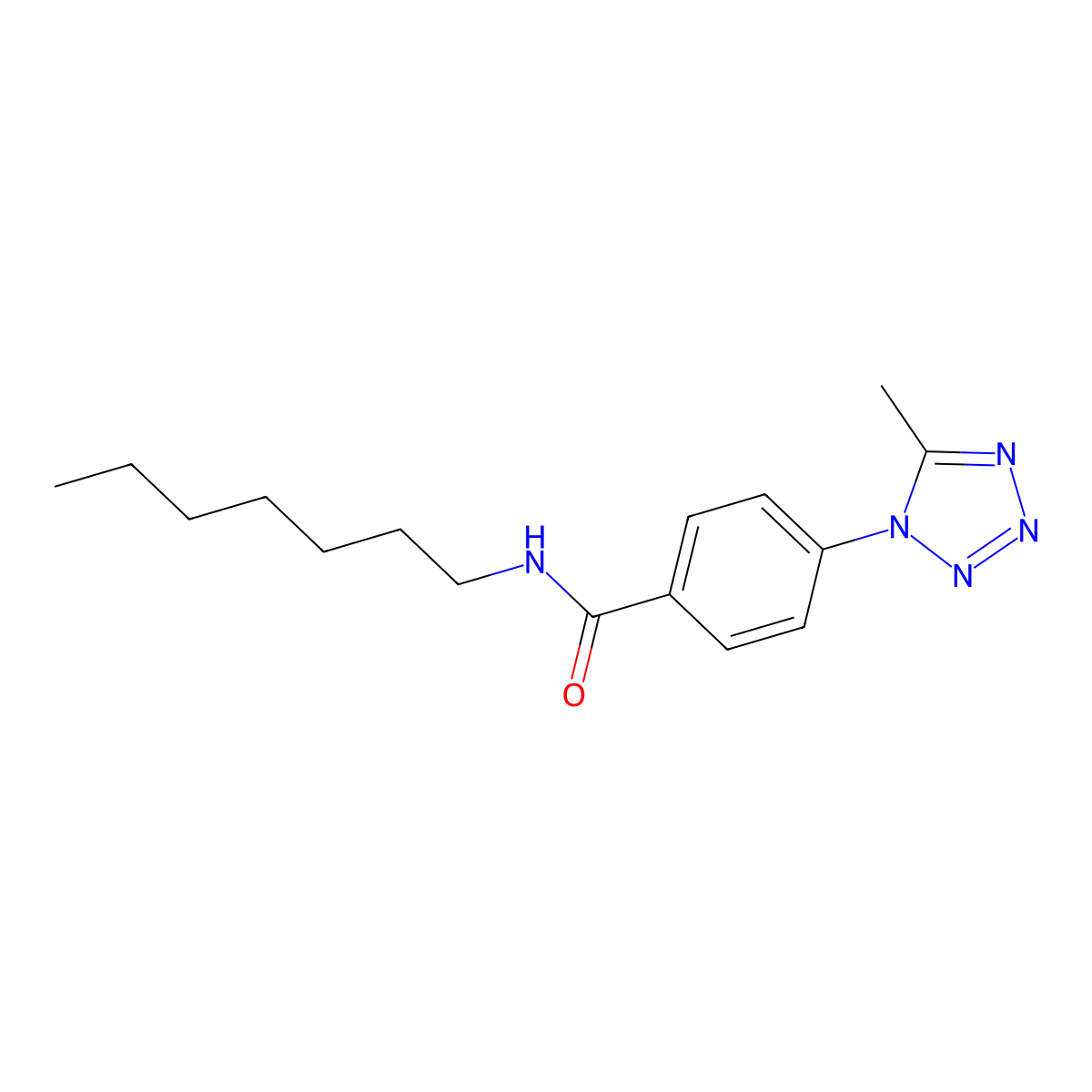 N-heptyl-4-(5-methyl-1H-tetrazol-1-yl)benzamide molecular structure, CAS 1324090-51-8