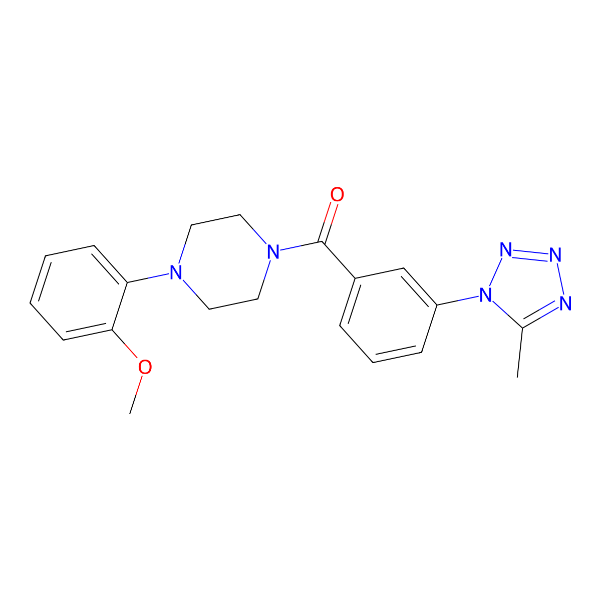 [4-(2-methoxyphenyl)piperazin-1-yl][3-(5-methyl-1H-tetrazol-1-yl)phenyl]methanone molecular structure, CAS 1324090-87-0