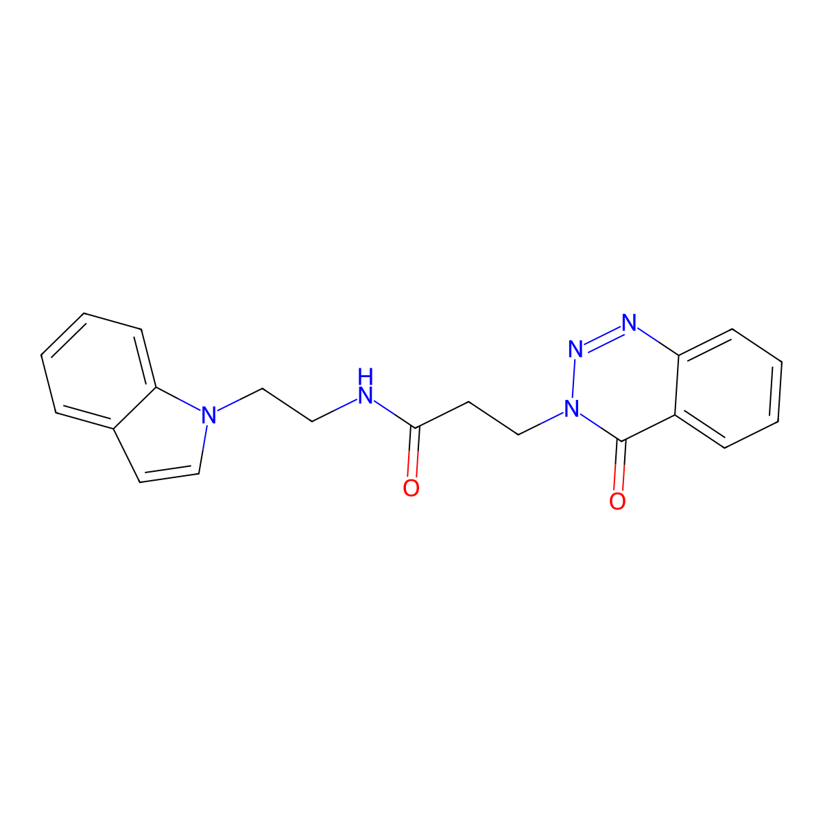 N-[2-(1H-indol-1-yl)ethyl]-3-(4-oxo-1,2,3-benzotriazin-3(4H)-yl)propanamide molecular structure, CAS 1324091-06-6