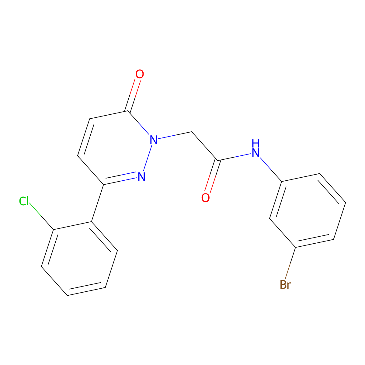 N-(3-bromophenyl)-2-[3-(2-chlorophenyl)-6-oxopyridazin-1(6H)-yl]acetamide molecular structure, CAS 1324091-16-8