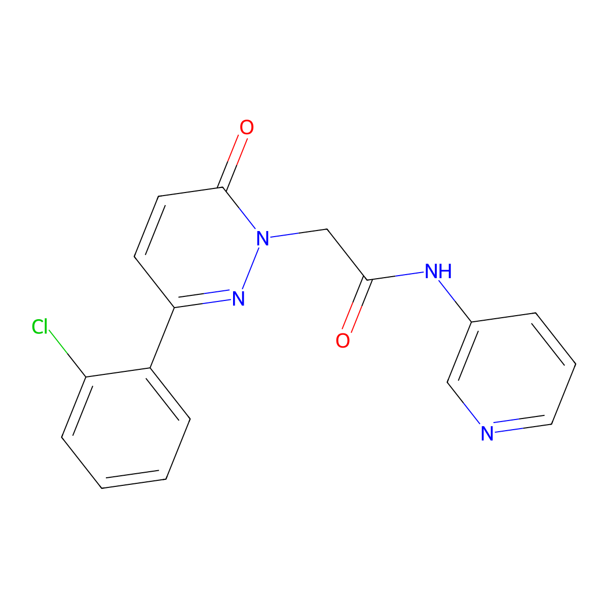 2-[3-(2-chlorophenyl)-6-oxopyridazin-1(6H)-yl]-N-(pyridin-3-yl)acetamide molecular structure, CAS 1324091-26-0