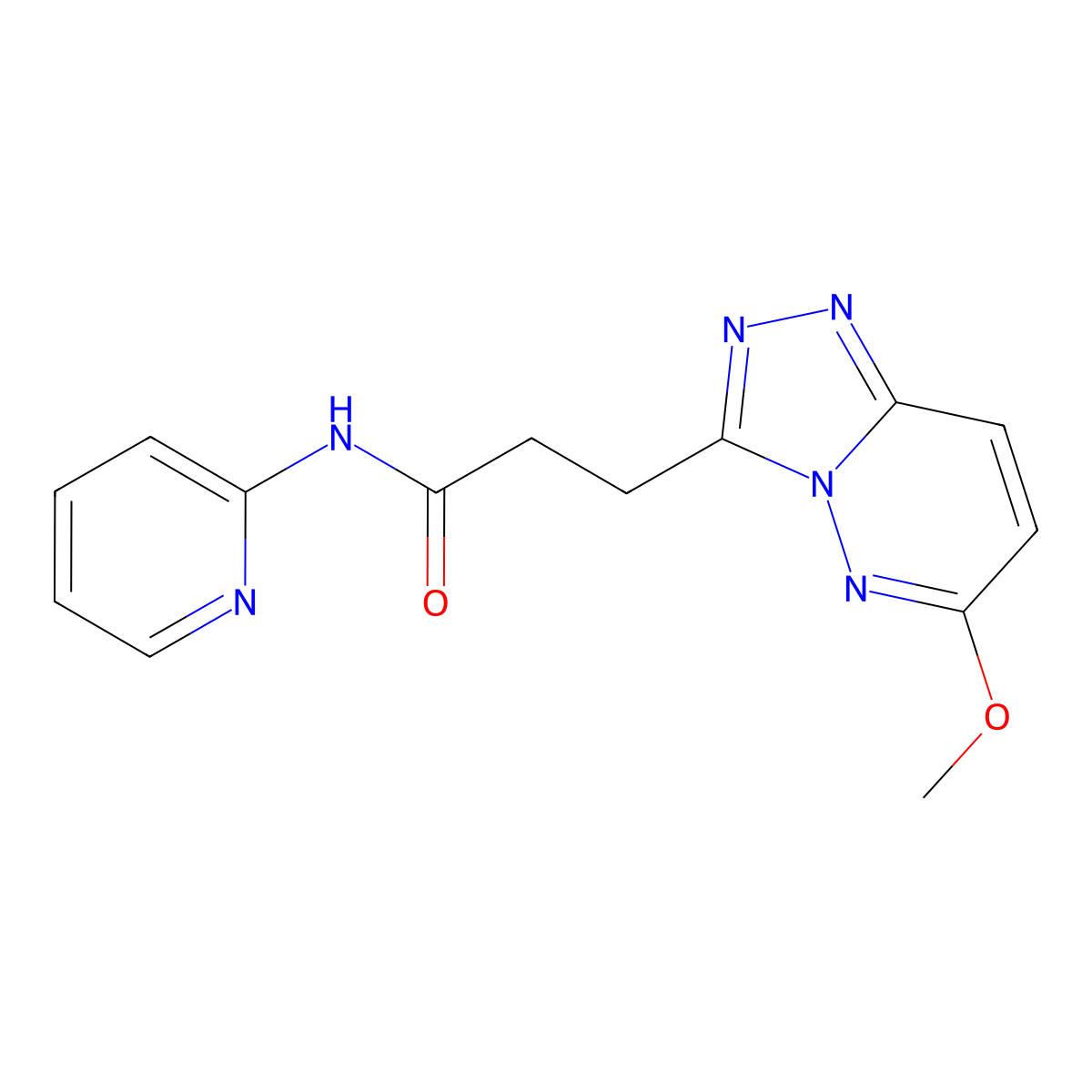 3-(6-methoxy[1,2,4]triazolo[4,3-b]pyridazin-3-yl)-N-(pyridin-2-yl)propanamide molecular structure, CAS 1324091-32-8