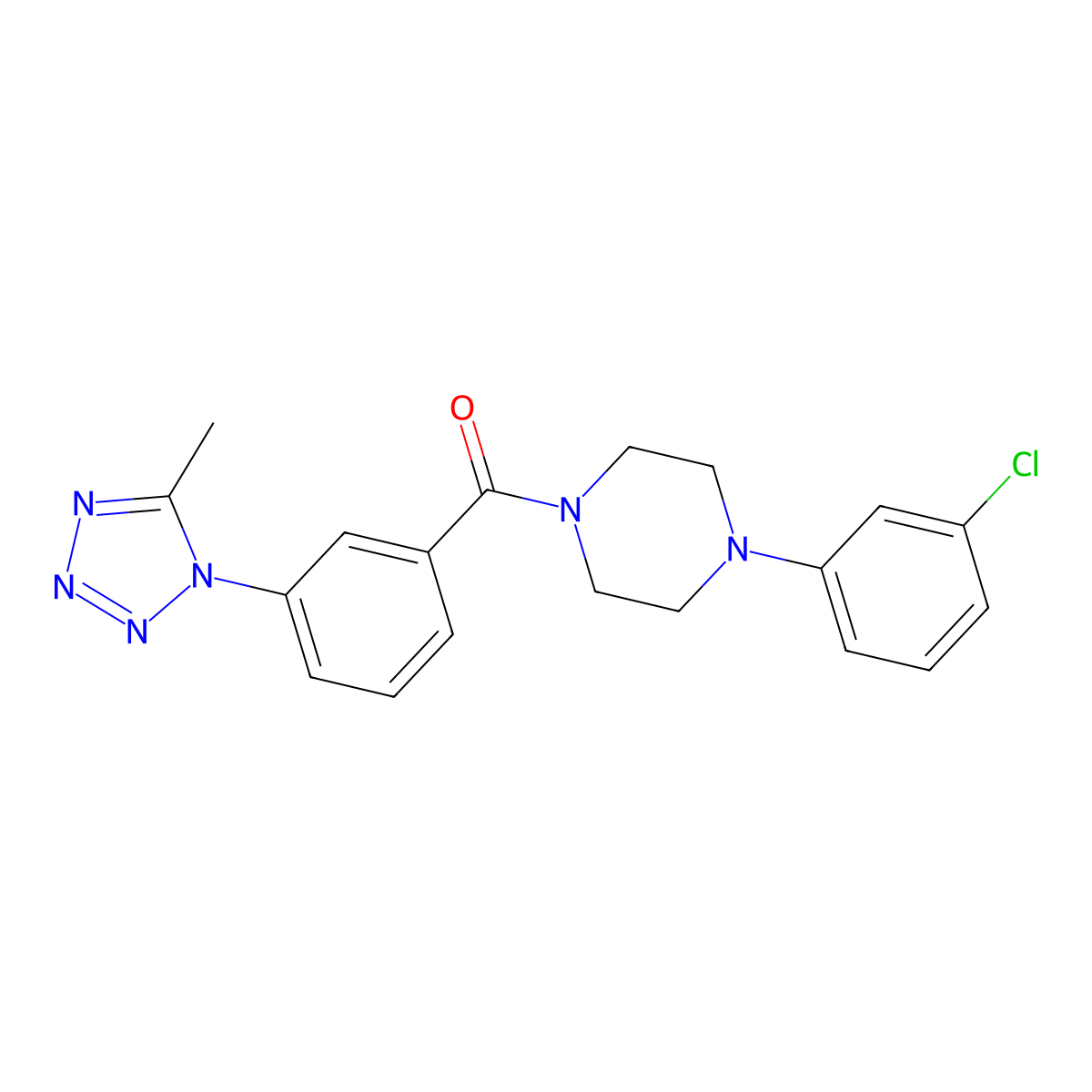 [4-(3-chlorophenyl)piperazin-1-yl][3-(5-methyl-1H-tetrazol-1-yl)phenyl]methanone molecular structure, CAS 1324091-59-9