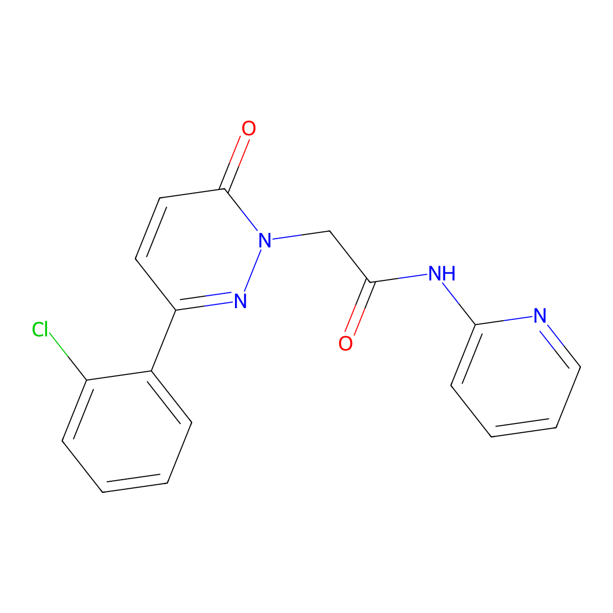 2-[3-(2-chlorophenyl)-6-oxopyridazin-1(6H)-yl]-N-(pyridin-2-yl)acetamide molecular structure, CAS 1324091-60-2