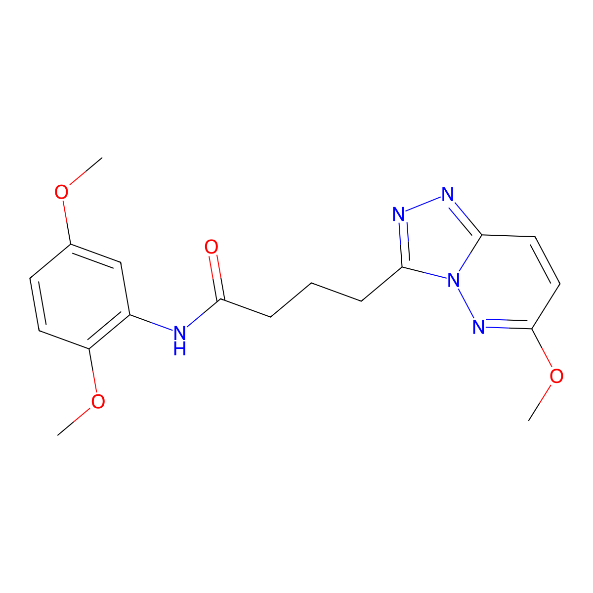 N-(2,5-dimethoxyphenyl)-4-(6-methoxy-[1,2,4]triazolo[4,3-b]pyridazin-3-yl)butanamide molecular structure, CAS 1324091-68-0