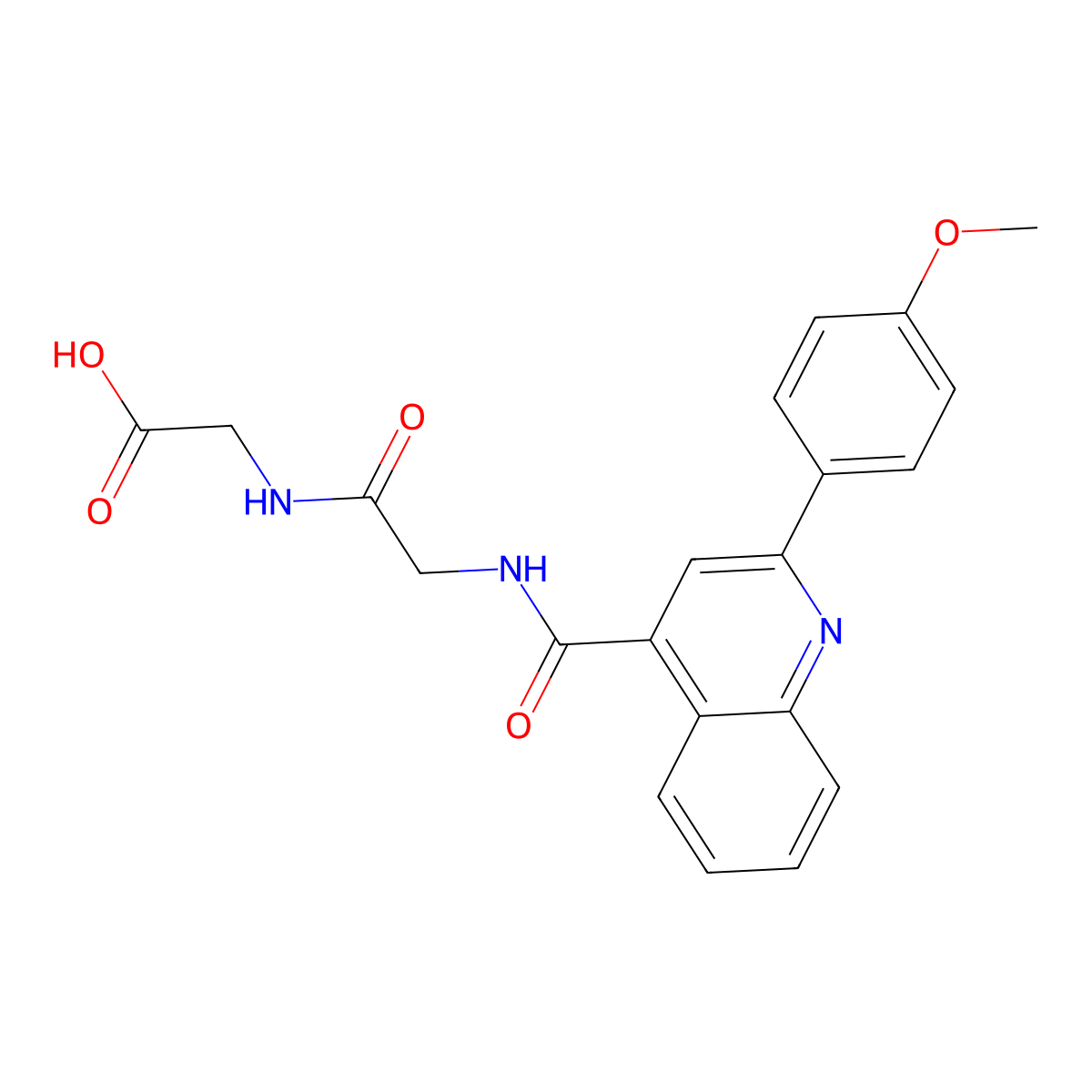 N-{[2-(4-methoxyphenyl)quinolin-4-yl]carbonyl}glycylglycine molecular structure, CAS 1324091-72-6
