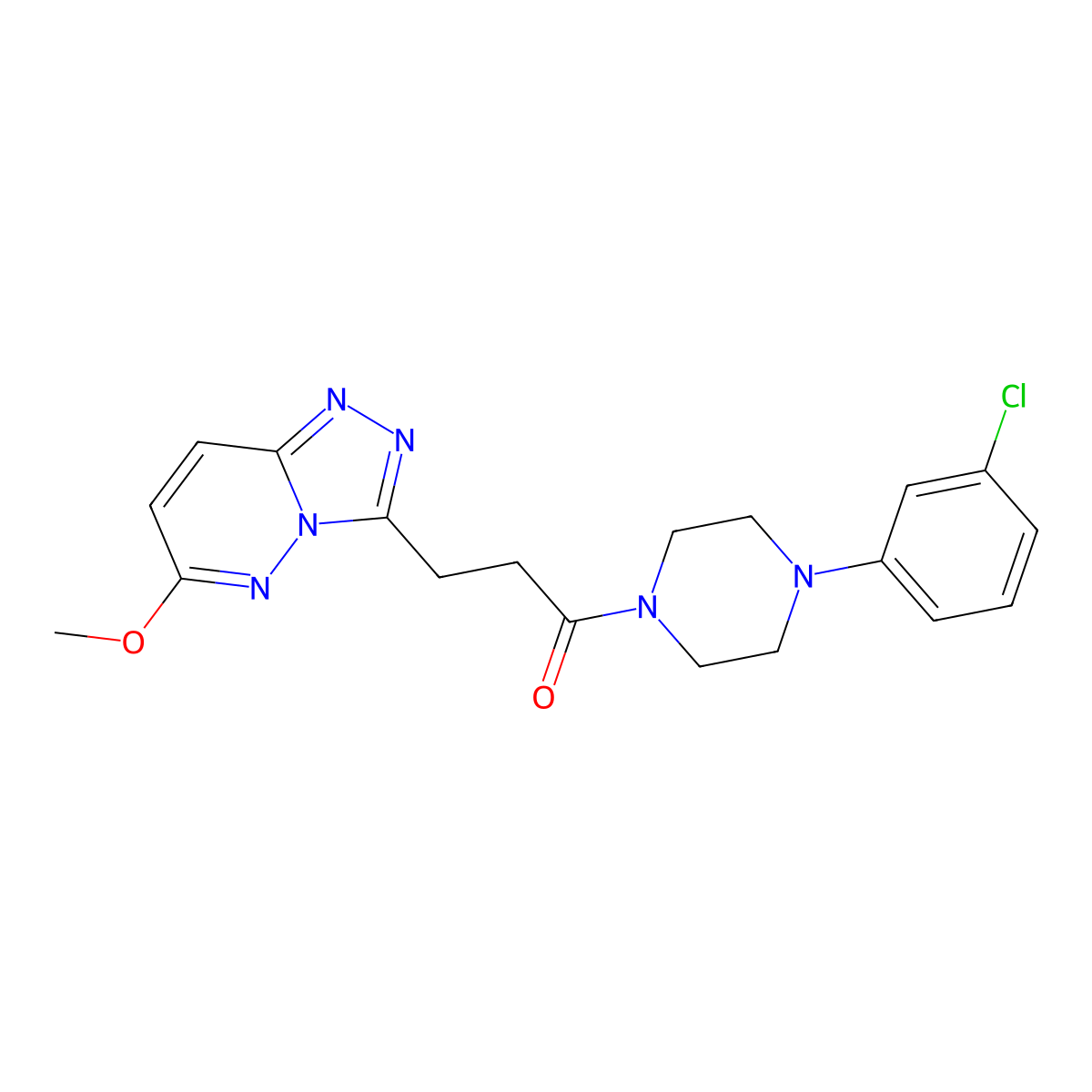 1-[4-(3-Chlorophenyl)piperazin-1-yl]-3-(6-methoxy[1,2,4]triazolo[4,3-b]pyridazin-3-yl)propan-1-one molecular structure, CAS 1324091-77-1