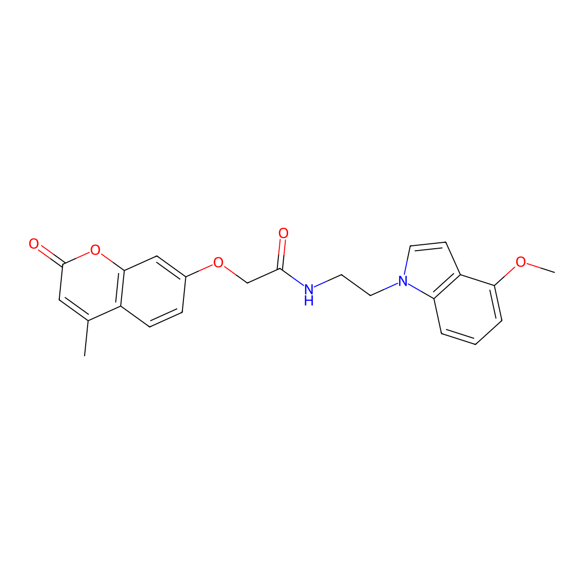 N-[2-(4-methoxy-1H-indol-1-yl)ethyl]-2-[(4-methyl-2-oxo-2H-chromen-7-yl)oxy]acetamide molecular structure, CAS 1324091-80-6