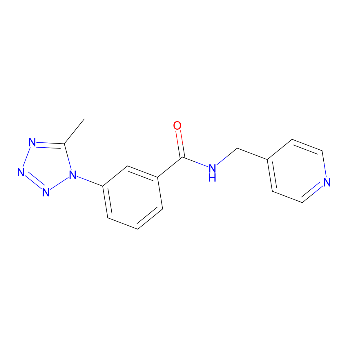 3-(5-methyl-1H-tetrazol-1-yl)-N-(pyridin-4-ylmethyl)benzamide molecular structure, CAS 1324091-92-0