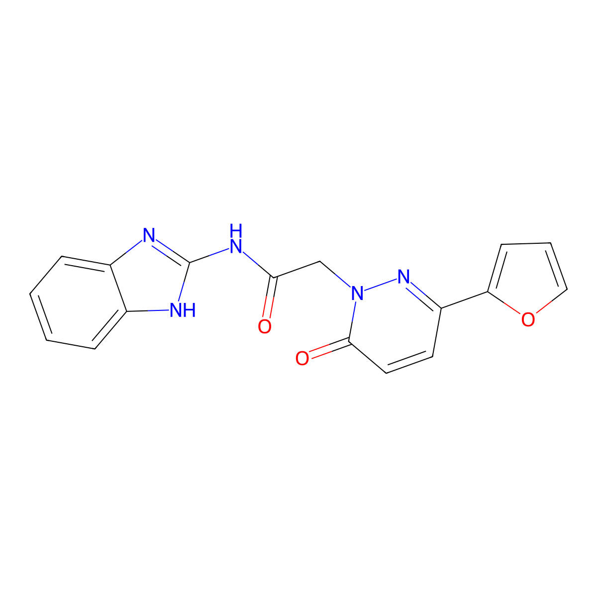 N-(1H-benzimidazol-2-yl)-2-[3-(furan-2-yl)-6-oxopyridazin-1(6H)-yl]acetamide molecular structure, CAS 1324091-94-2