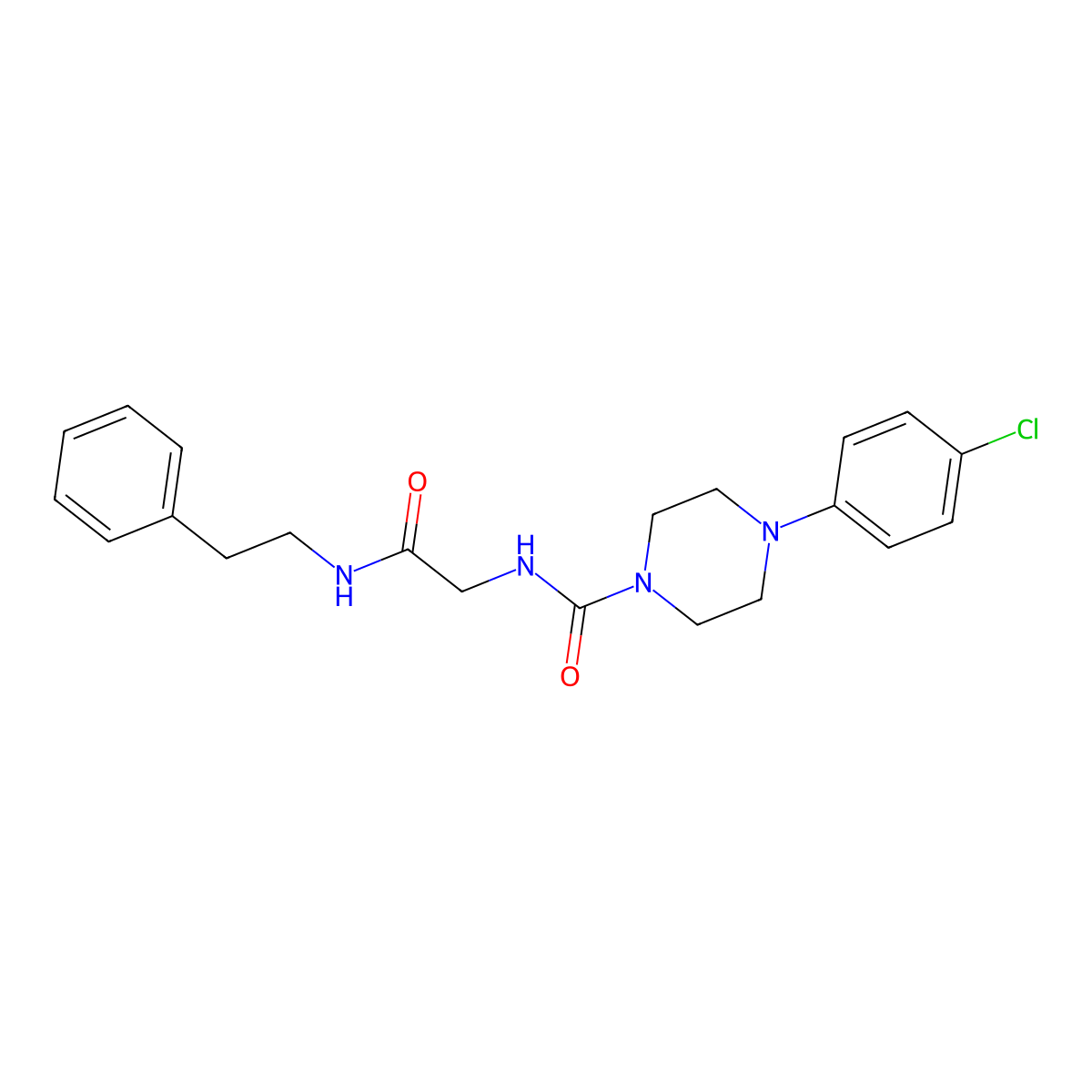 4-(4-chlorophenyl)-N-{2-oxo-2-[(2-phenylethyl)amino]ethyl}piperazine-1-carboxamide molecular structure, CAS 1324092-46-7