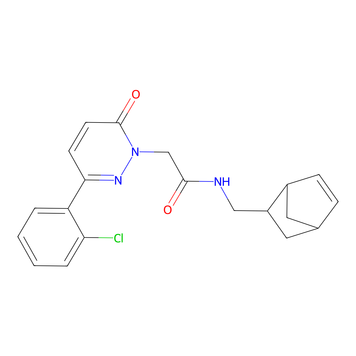 N-(bicyclo[2.2.1]hept-5-en-2-ylmethyl)-2-[3-(2-chlorophenyl)-6-oxopyridazin-1(6H)-yl]acetamide molecular structure, CAS 1324092-54-7