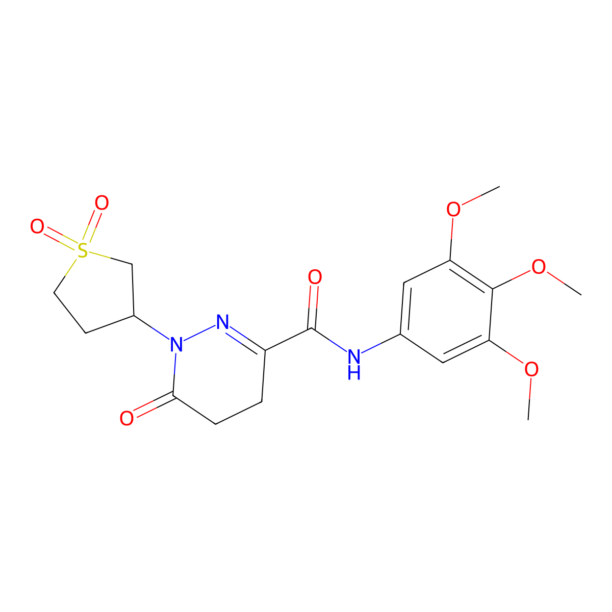 1-(1,1-dioxidotetrahydrothiophen-3-yl)-6-oxo-N-(3,4,5-trimethoxyphenyl)-1,4,5,6-tetrahydropyridazine-3-carboxamide molecular structure, CAS 1324092-59-2