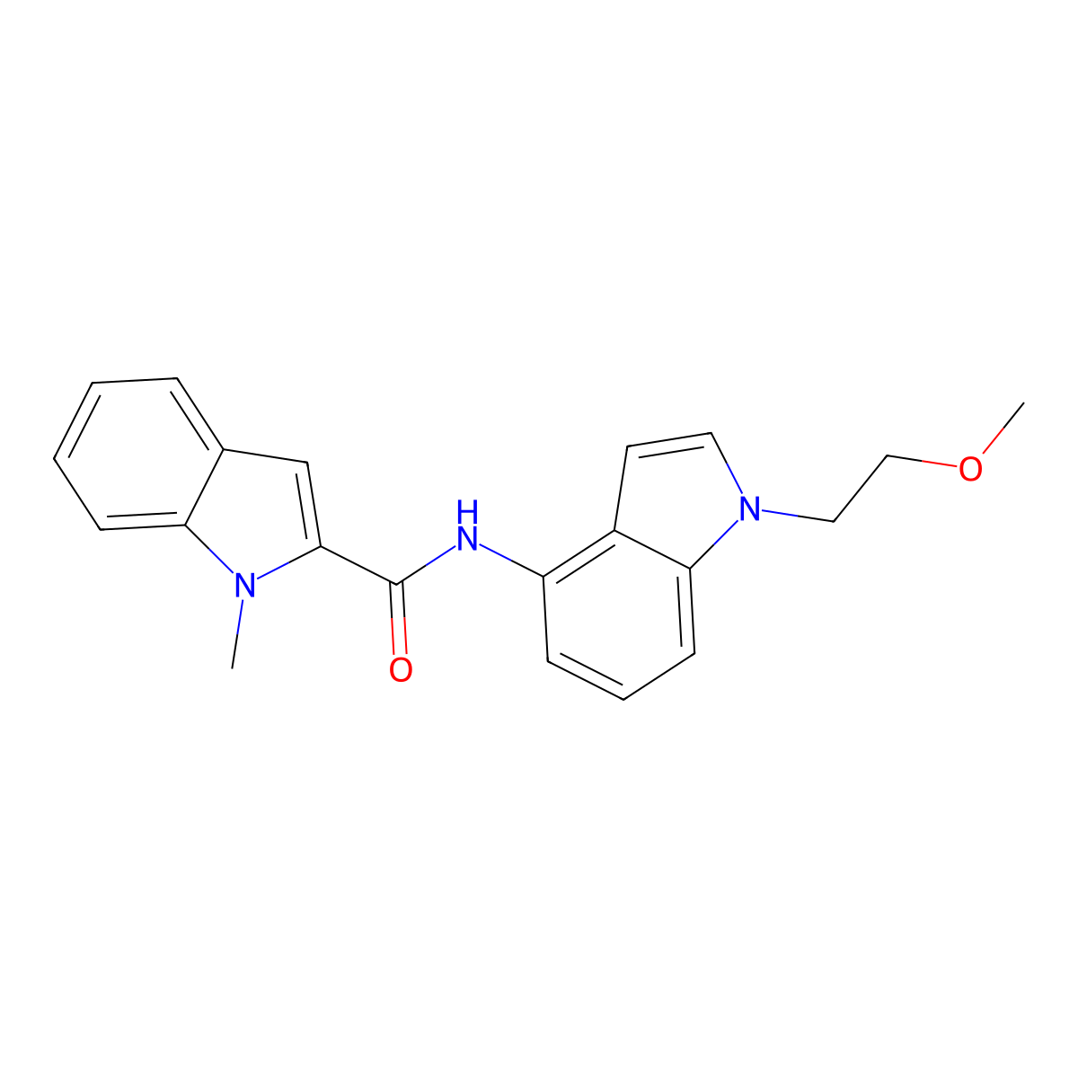 N-[1-(2-methoxyethyl)-1H-indol-4-yl]-1-methyl-1H-indole-2-carboxamide molecular structure, CAS 1324092-62-7