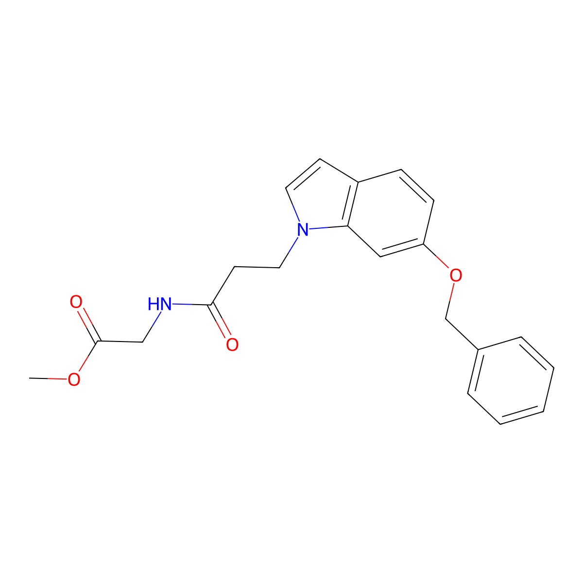 methyl N-{3-[6-(benzyloxy)-1H-indol-1-yl]propanoyl}glycinate molecular structure, CAS 1324092-85-4
