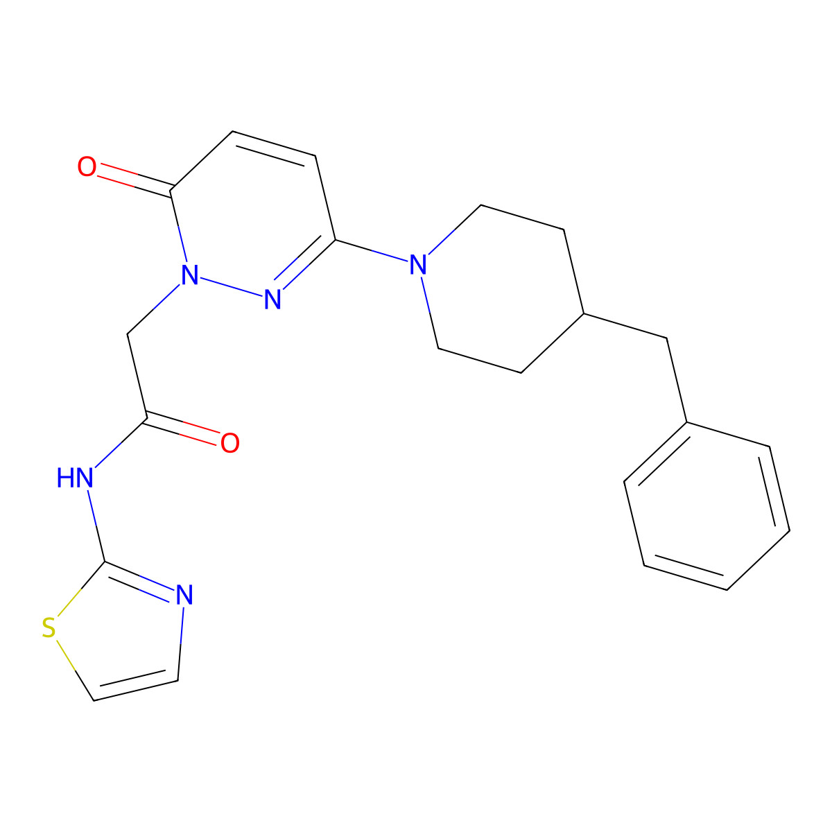 2-(3-(4-benzylpiperidin-1-yl)-6-oxopyridazin-1(6H)-yl)-N-(thiazol-2-yl)acetamide molecular structure, CAS 1324092-91-2
