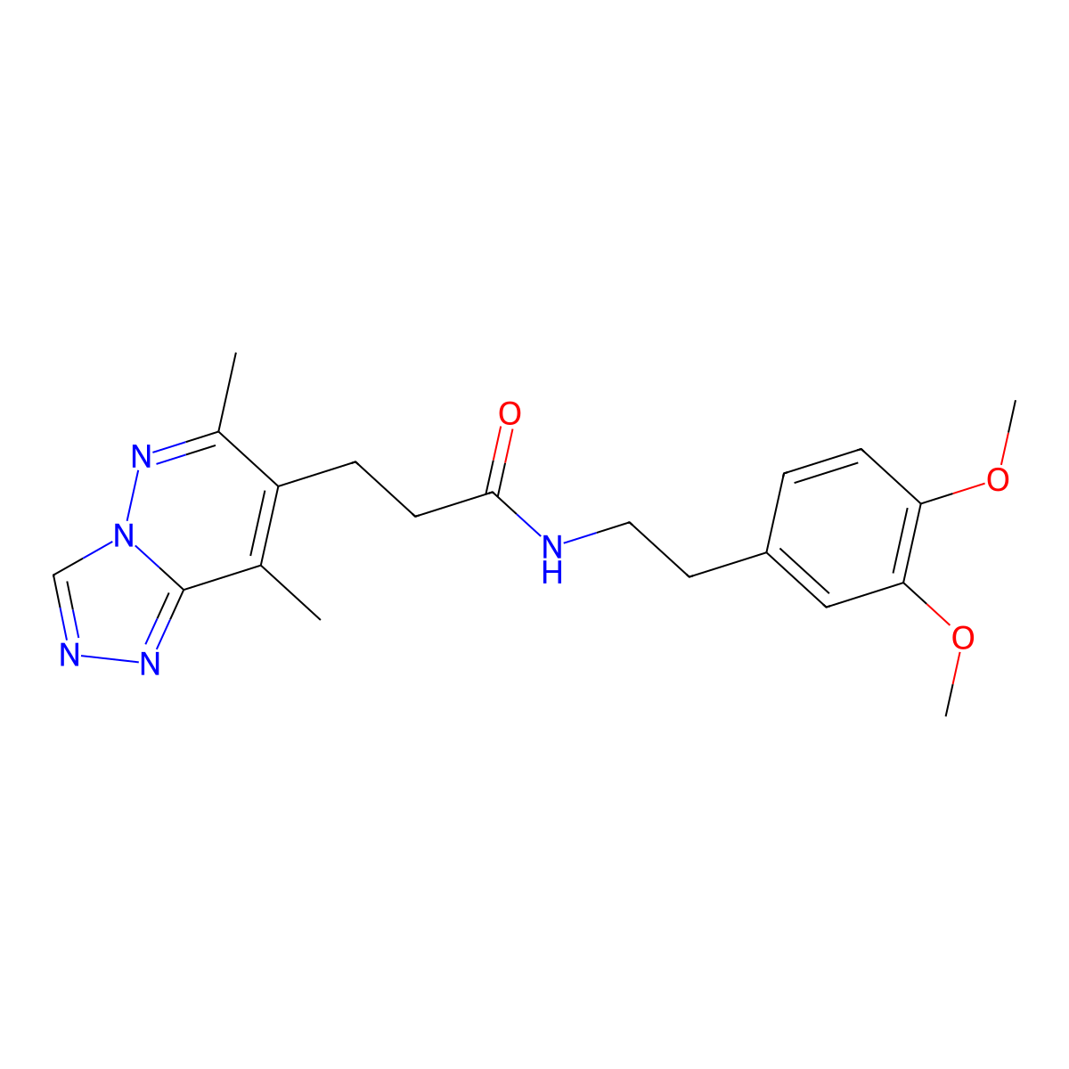 N-[2-(3,4-dimethoxyphenyl)ethyl]-3-(6,8-dimethyl[1,2,4]triazolo[4,3-b]pyridazin-7-yl)propanamide molecular structure, CAS 1324093-11-9