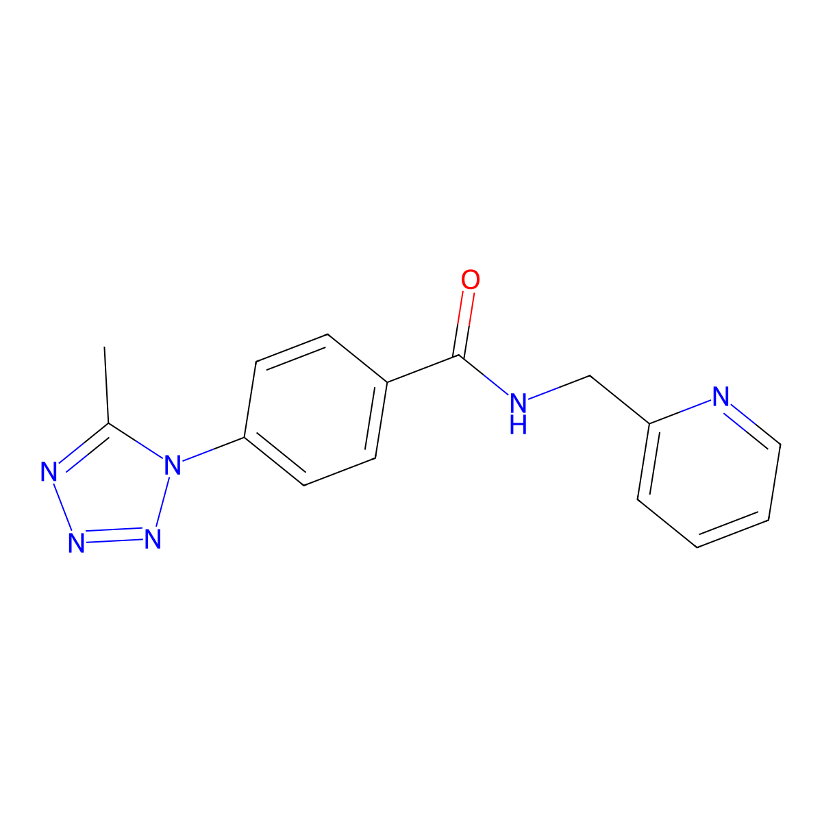 4-(5-methyl-1H-tetrazol-1-yl)-N-(pyridin-2-ylmethyl)benzamide molecular structure, CAS 1324093-22-2
