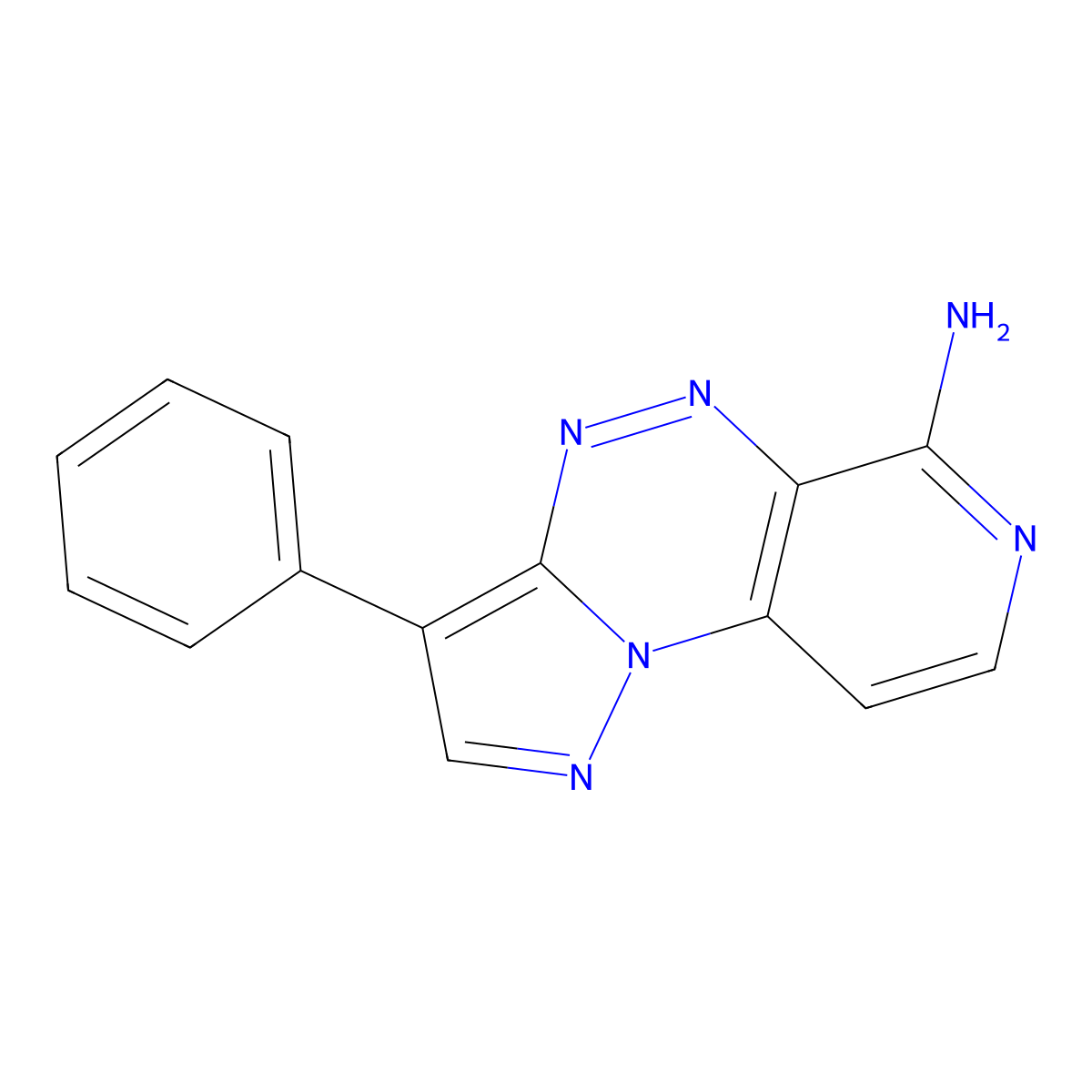 3-Phenylpyrazolo[5,1-c]pyrido[4,3-e][1,2,4]triazin-6-amine molecular structure, CAS 1324093-33-5