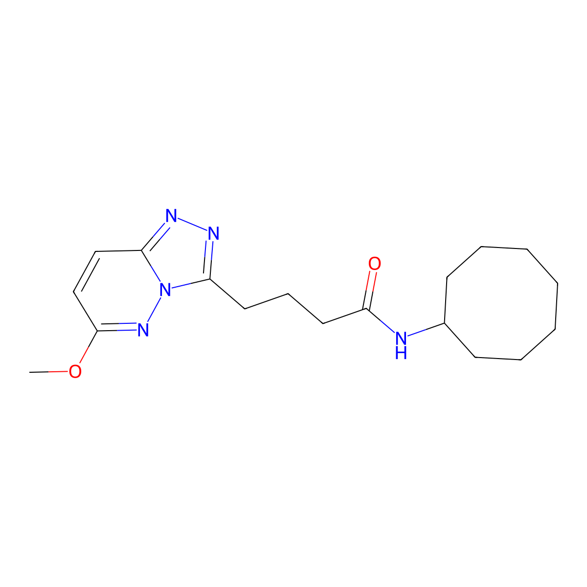 N-cyclooctyl-4-(6-methoxy-[1,2,4]triazolo[4,3-b]pyridazin-3-yl)butanamide molecular structure, CAS 1324093-42-6