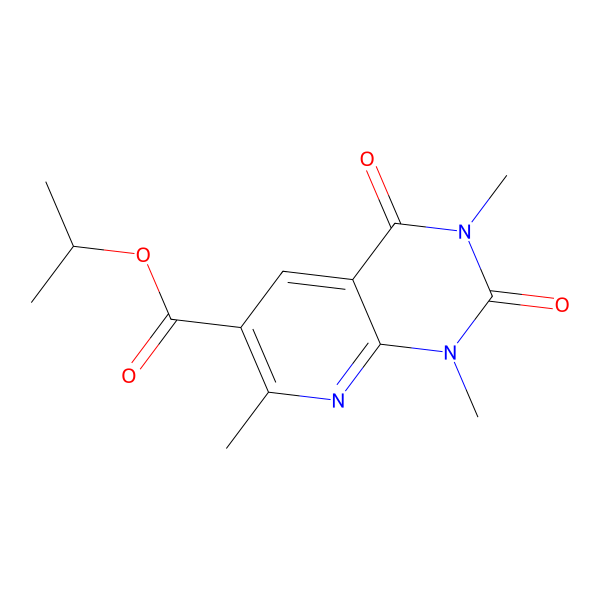 Propan-2-yl 1,3,7-trimethyl-2,4-dioxopyrido[2,3-d]pyrimidine-6-carboxylate molecular structure, CAS 1324093-46-0