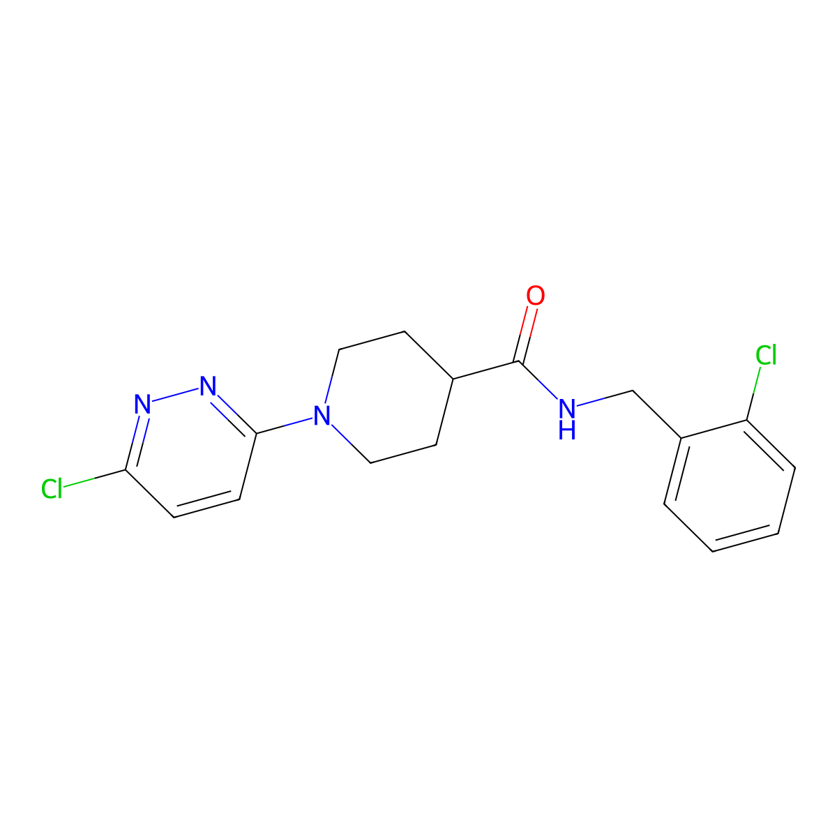 N-(2-chlorobenzyl)-1-(6-chloropyridazin-3-yl)piperidine-4-carboxamide molecular structure, CAS 1324093-63-1