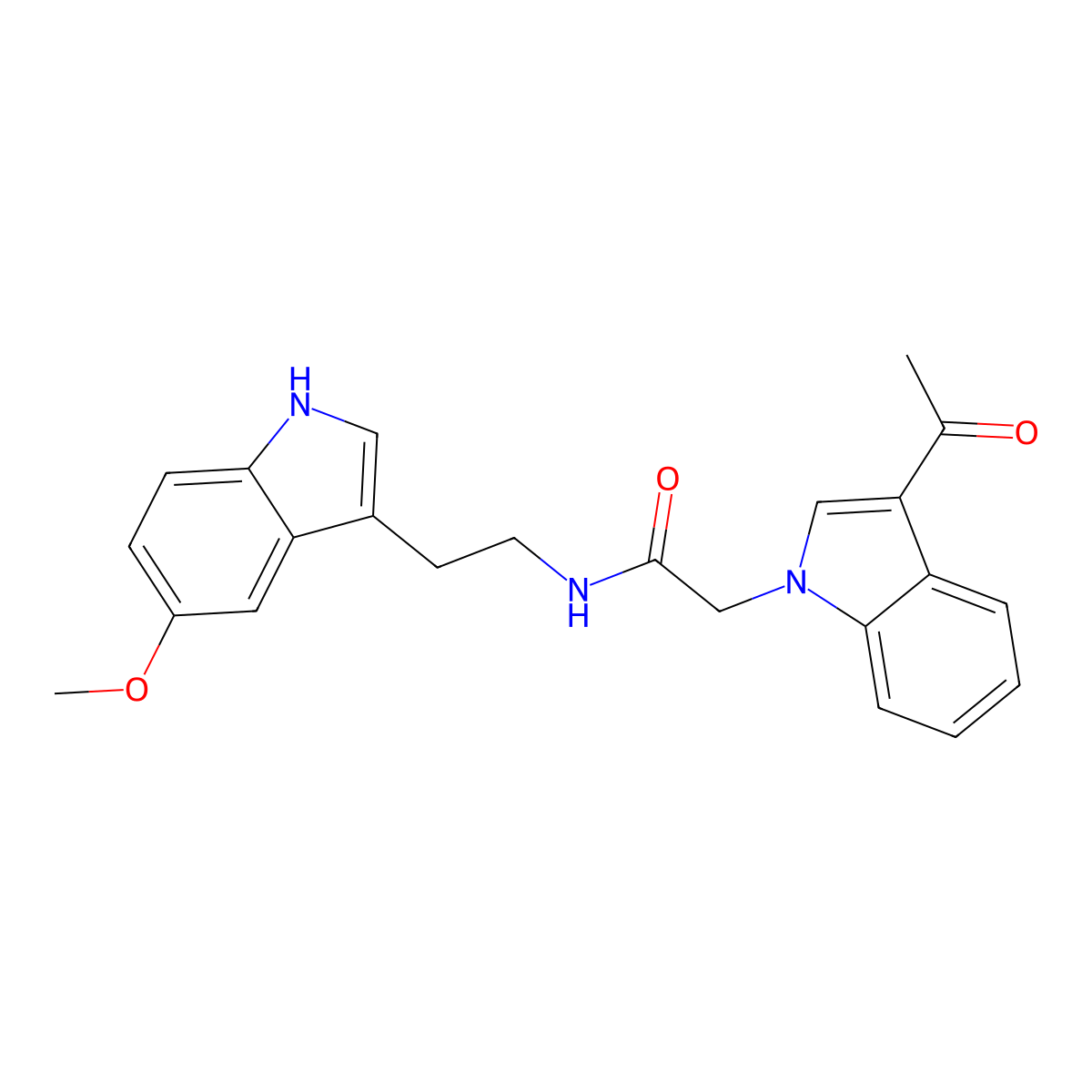 2-(3-acetyl-1H-indol-1-yl)-N-[2-(5-methoxy-1H-indol-3-yl)ethyl]acetamide molecular structure, CAS 1324093-77-7