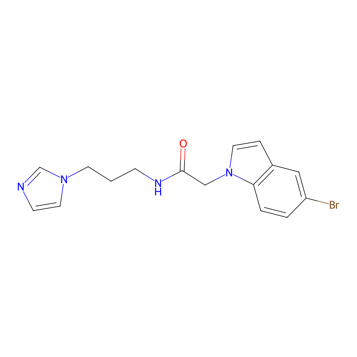 2-(5-bromo-1H-indol-1-yl)-N-[3-(1H-imidazol-1-yl)propyl]acetamide molecular structure, CAS 1324094-09-8