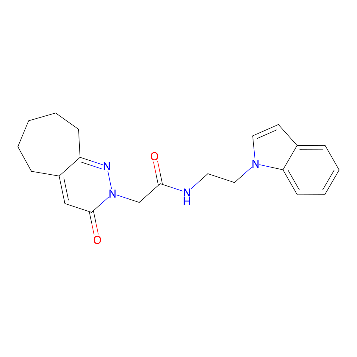 N-[2-(1H-indol-1-yl)ethyl]-2-(3-oxo-3,5,6,7,8,9-hexahydro-2H-cyclohepta[c]pyridazin-2-yl)acetamide molecular structure, CAS 1324094-56-5
