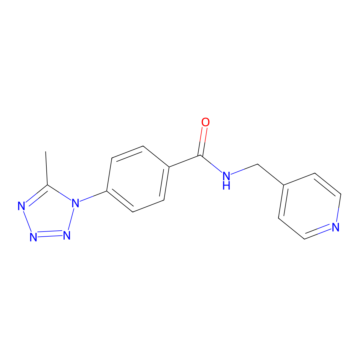 4-(5-methyl-1H-tetrazol-1-yl)-N-(pyridin-4-ylmethyl)benzamide molecular structure, CAS 1324094-76-9
