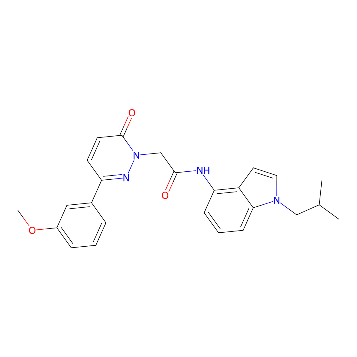 2-[3-(3-methoxyphenyl)-6-oxopyridazin-1(6H)-yl]-N-[1-(2-methylpropyl)-1H-indol-4-yl]acetamide molecular structure, CAS 1324094-95-2