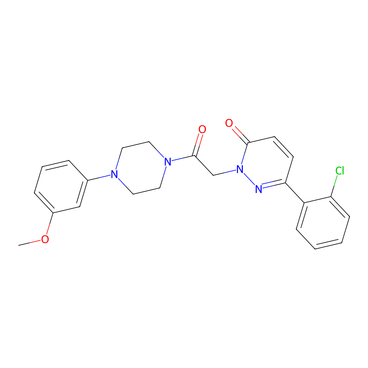6-(2-chlorophenyl)-2-{2-[4-(3-methoxyphenyl)piperazin-1-yl]-2-oxoethyl}pyridazin-3(2H)-one molecular structure, CAS 1324095-12-6