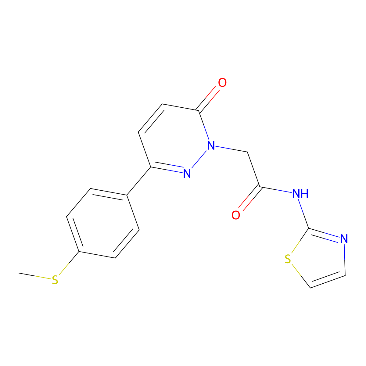 2-{3-[4-(methylsulfanyl)phenyl]-6-oxopyridazin-1(6H)-yl}-N-(1,3-thiazol-2-yl)acetamide molecular structure, CAS 1324095-14-8