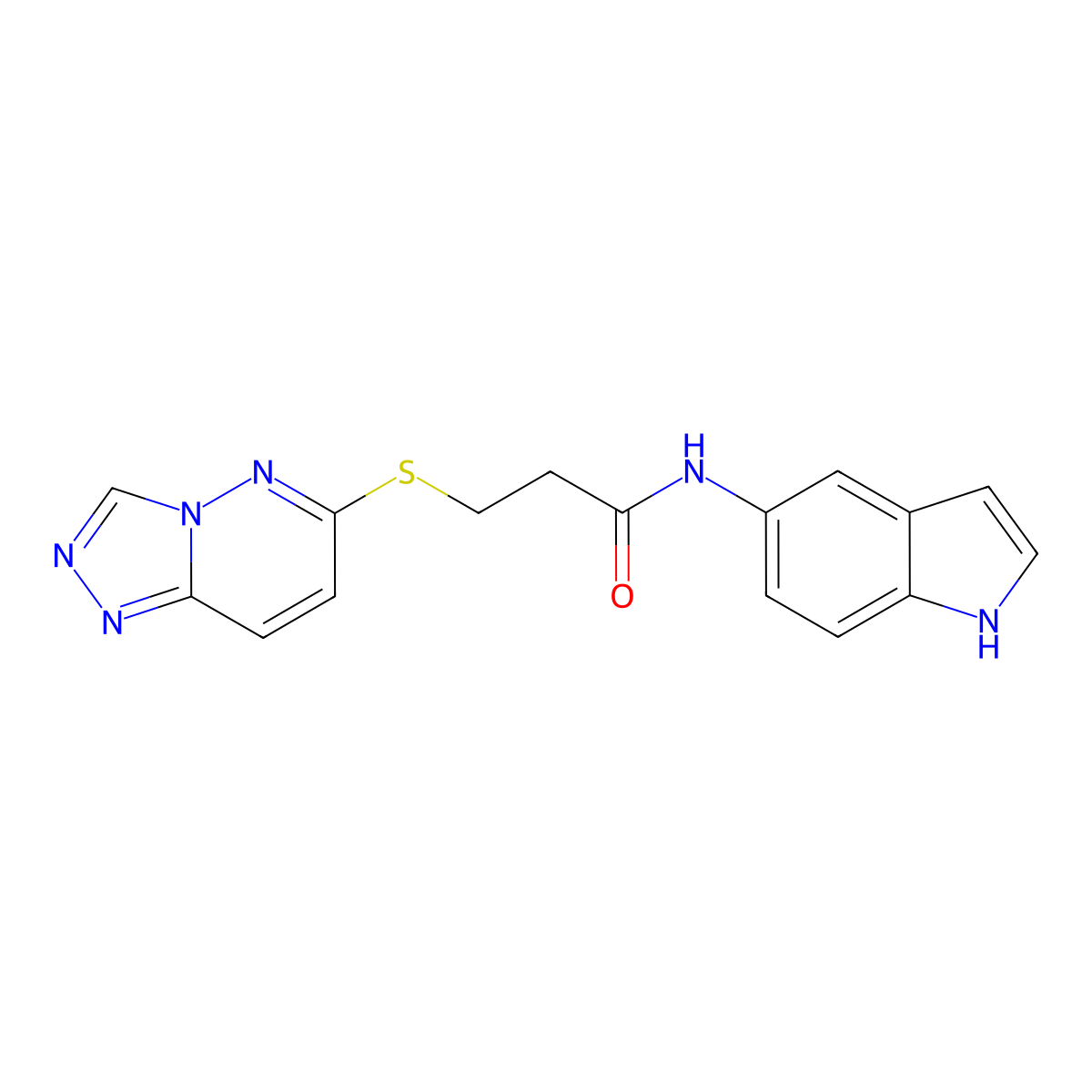 3-([1,2,4]triazolo[4,3-b]pyridazin-6-ylthio)-N-(1H-indol-5-yl)propanamide molecular structure, CAS 1324095-21-7