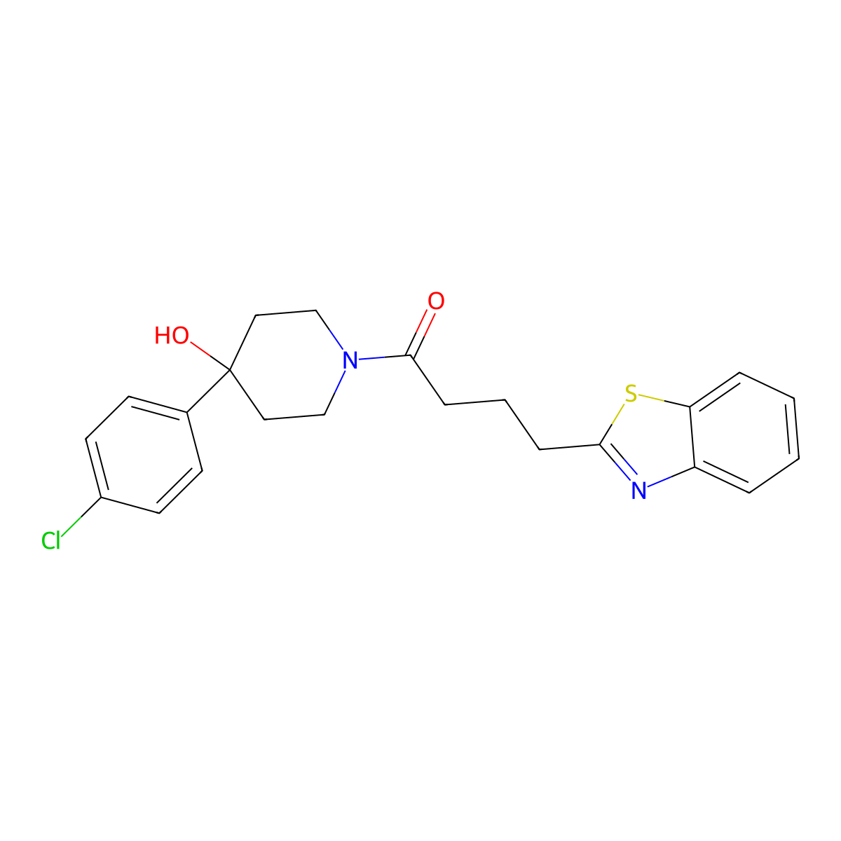 4-(1,3-Benzothiazol-2-yl)-1-[4-(4-chlorophenyl)-4-hydroxypiperidin-1-yl]butan-1-one molecular structure, CAS 1324095-24-0