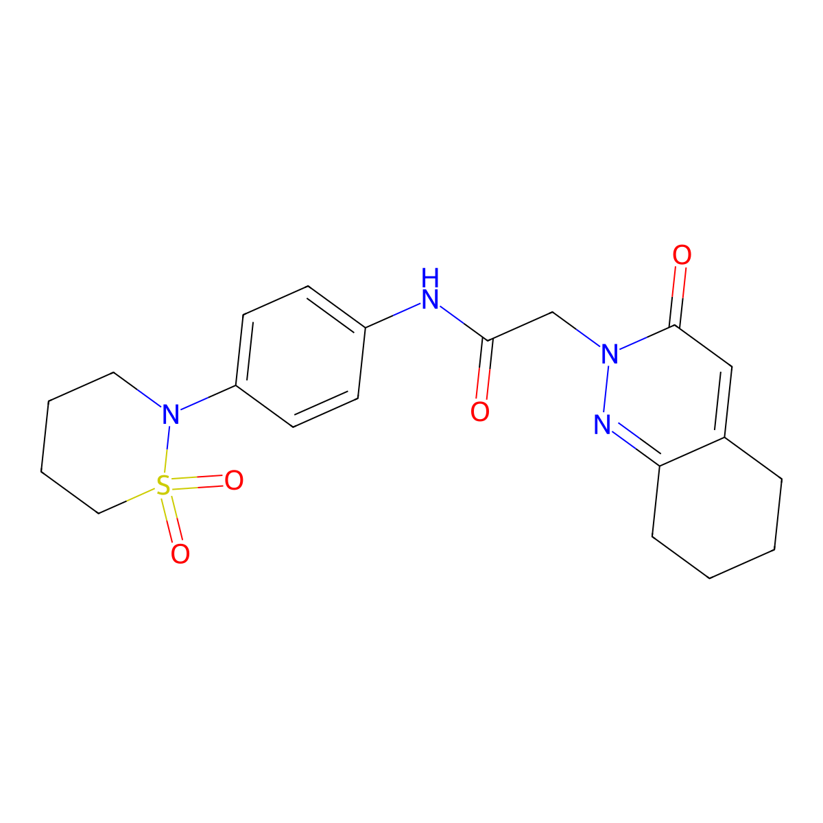 N-[4-(1,1-dioxido-1,2-thiazinan-2-yl)phenyl]-2-(3-oxo-5,6,7,8-tetrahydrocinnolin-2(3H)-yl)acetamide molecular structure, CAS 1324095-34-2