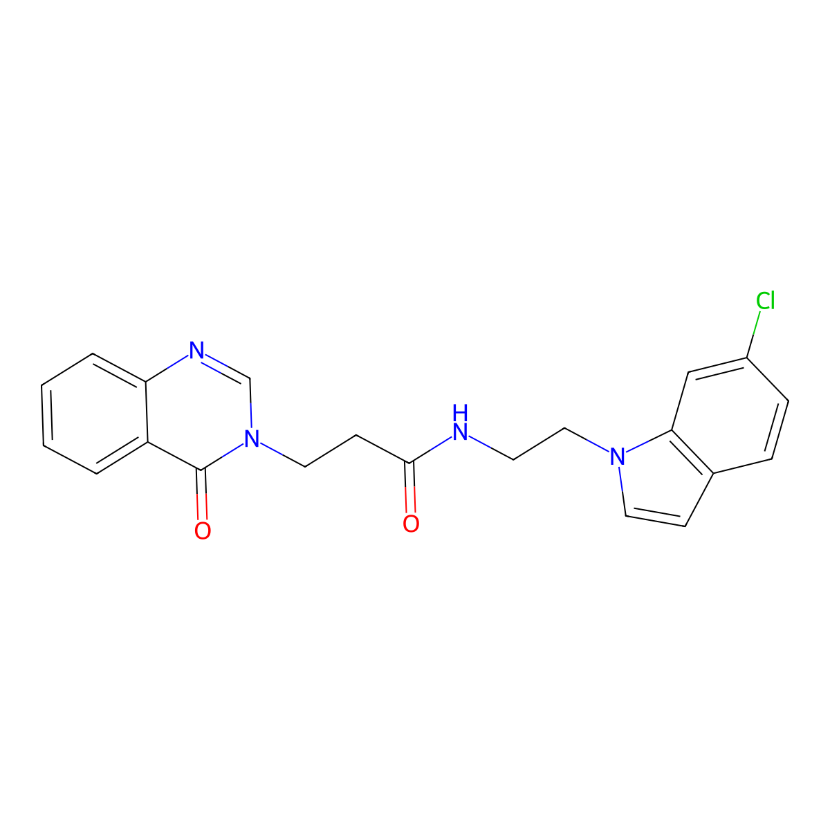 N-[2-(6-chloro-1H-indol-1-yl)ethyl]-3-(4-oxoquinazolin-3(4H)-yl)propanamide molecular structure, CAS 1324095-36-4