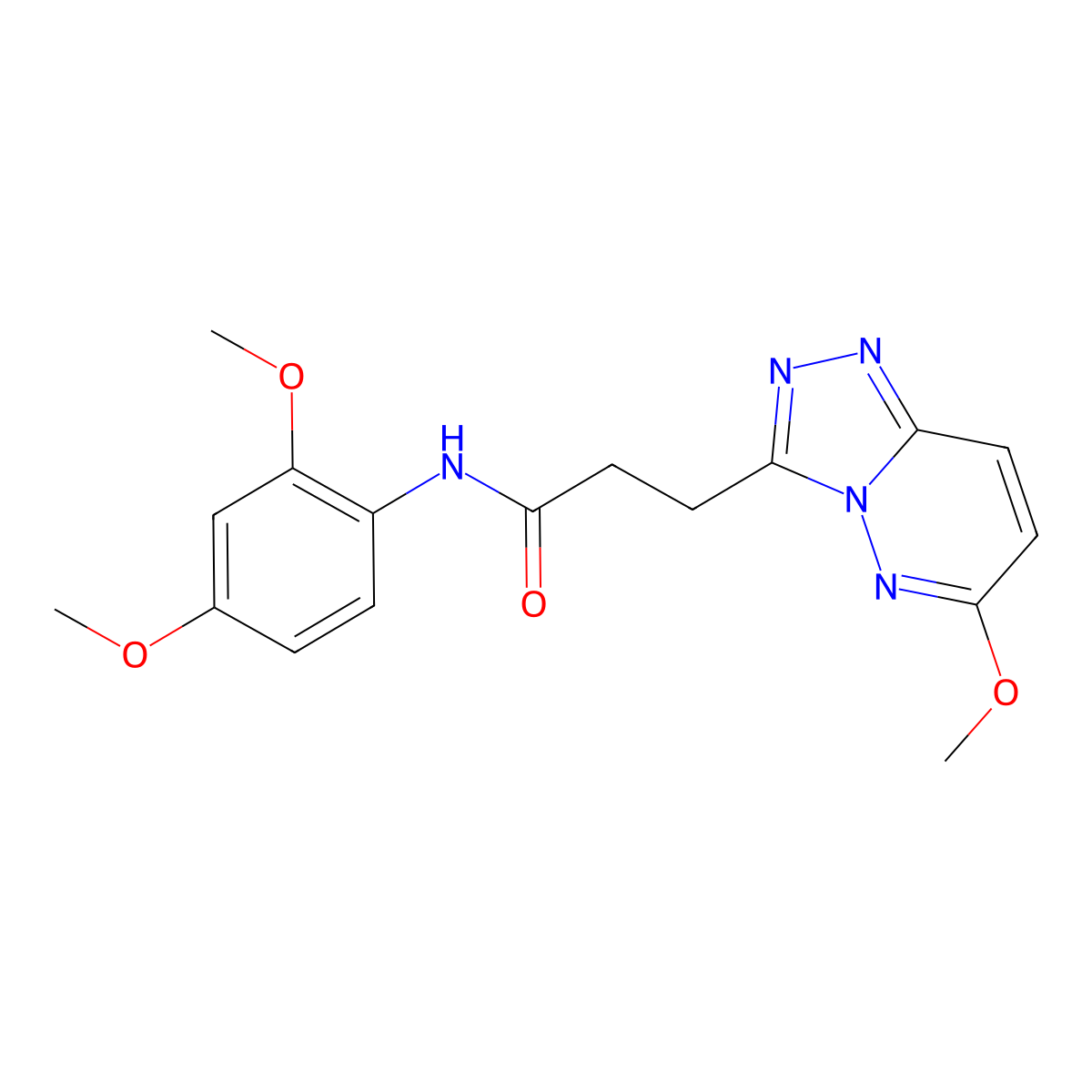 N-(2,4-dimethoxyphenyl)-3-(6-methoxy[1,2,4]triazolo[4,3-b]pyridazin-3-yl)propanamide molecular structure, CAS 1324095-37-5