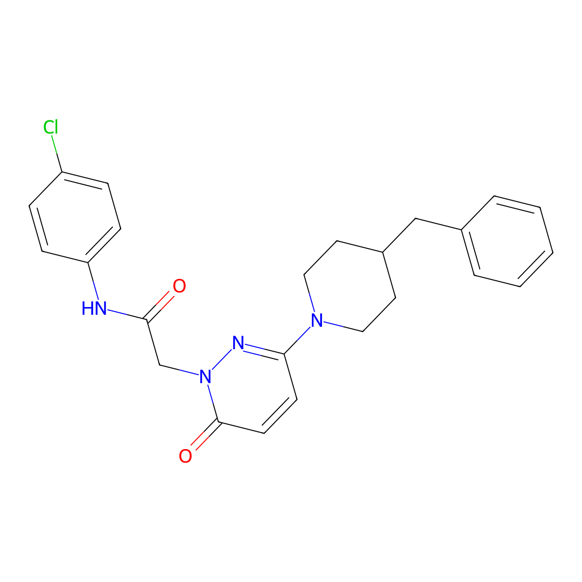 2-(3-(4-benzylpiperidin-1-yl)-6-oxopyridazin-1(6H)-yl)-N-(4-chlorophenyl)acetamide molecular structure, CAS 1324095-97-7