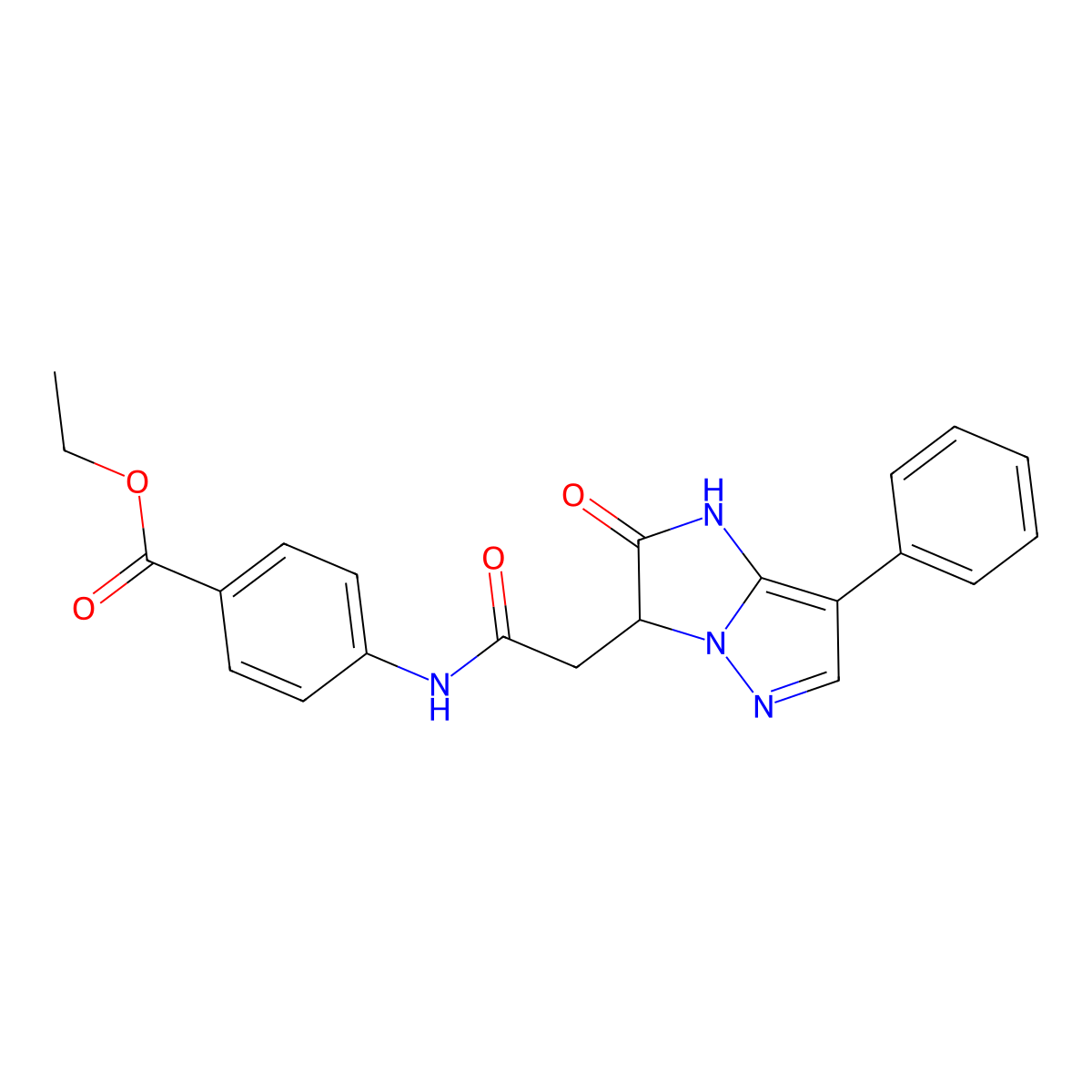 ethyl 4-{[(2-oxo-7-phenyl-2,3-dihydro-1H-imidazo[1,2-b]pyrazol-3-yl)acetyl]amino}benzoate molecular structure, CAS 1324096-00-5