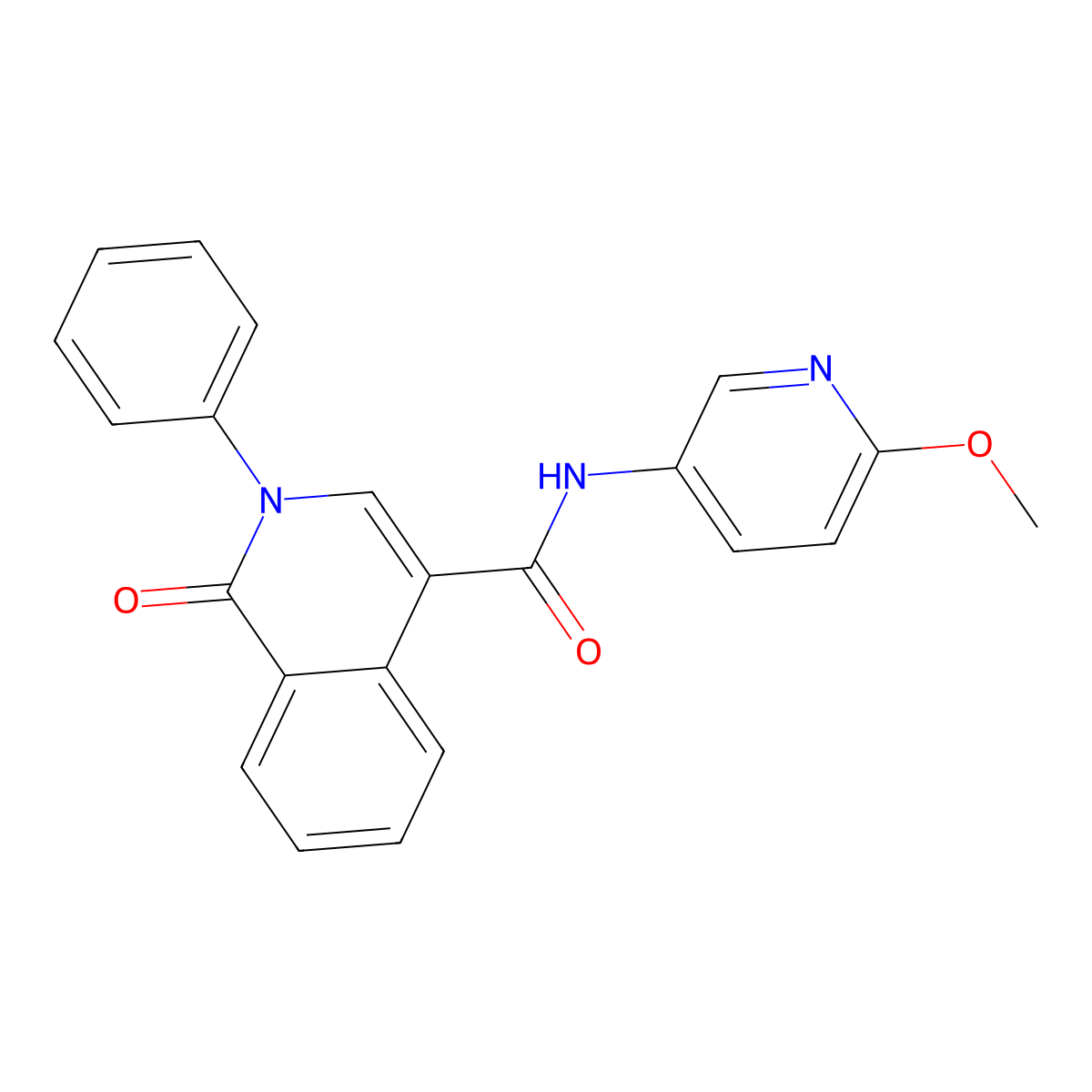 N-(6-methoxypyridin-3-yl)-1-oxo-2-phenyl-1,2-dihydroisoquinoline-4-carboxamide molecular structure, CAS 1324096-03-8