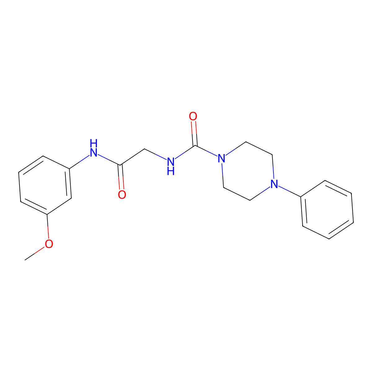 N-{2-[(3-methoxyphenyl)amino]-2-oxoethyl}-4-phenylpiperazine-1-carboxamide molecular structure, CAS 1324096-39-0