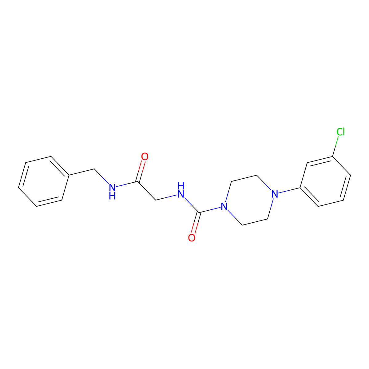 N-[2-(benzylamino)-2-oxoethyl]-4-(3-chlorophenyl)piperazine-1-carboxamide molecular structure, CAS 1324096-43-6