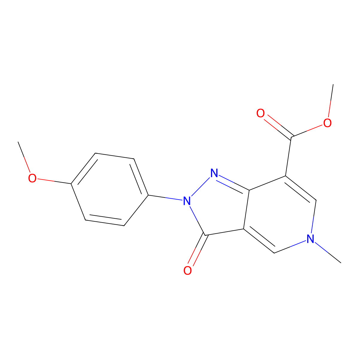 methyl 2-(4-methoxyphenyl)-5-methyl-3-oxo-3,5-dihydro-2H-pyrazolo[4,3-c]pyridine-7-carboxylate molecular structure, CAS 1324096-53-8