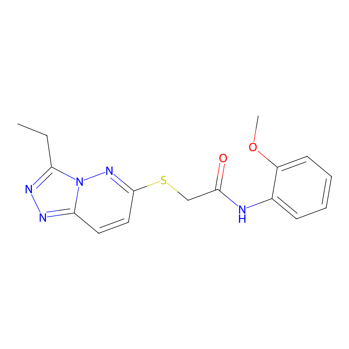 2-((3-ethyl-[1,2,4]triazolo[4,3-b]pyridazin-6-yl)thio)-N-(2-methoxyphenyl)acetamide molecular structure, CAS 1324096-58-3