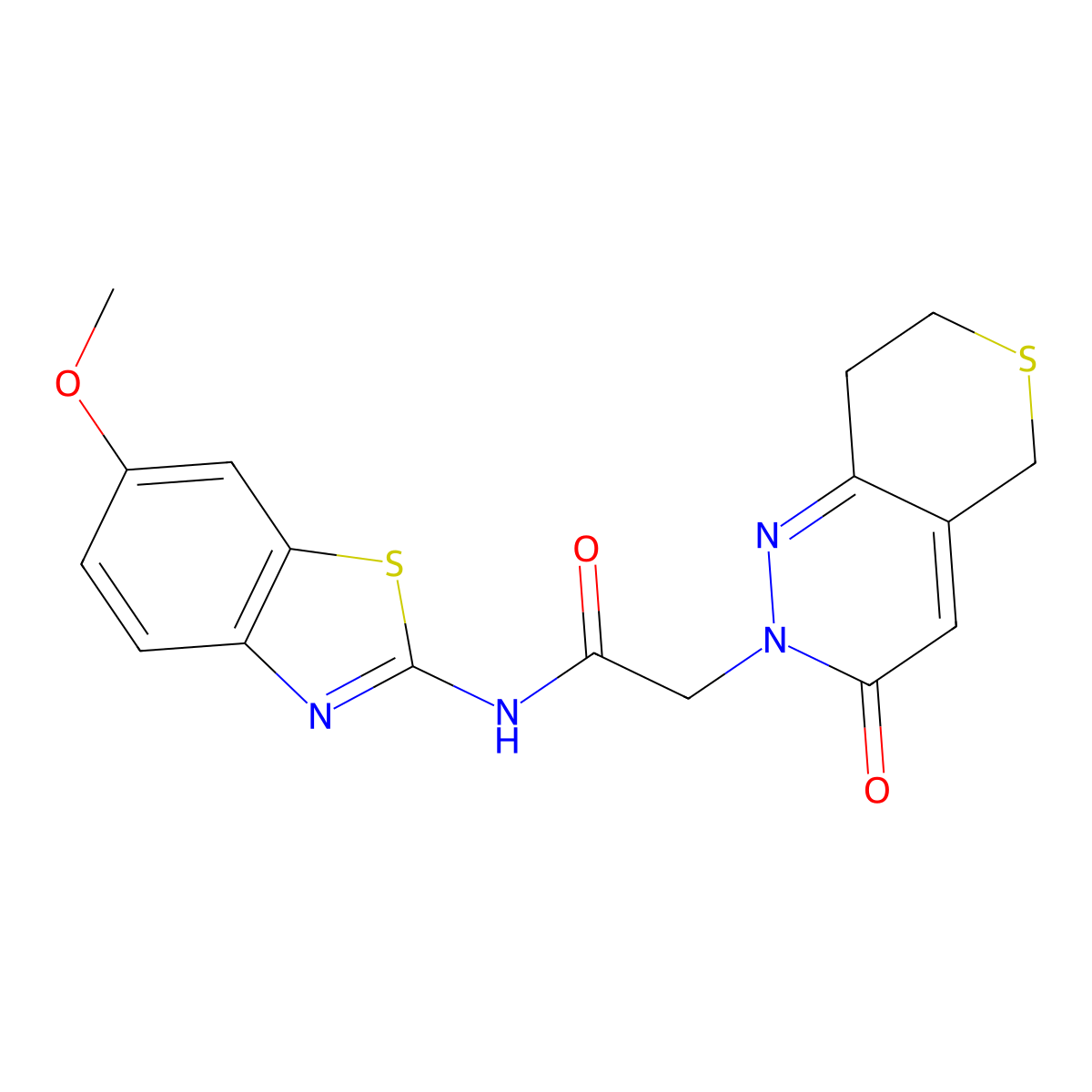 N-(6-methoxybenzo[d]thiazol-2-yl)-2-(3-oxo-3,5,7,8-tetrahydro-2H-thiopyrano[4,3-c]pyridazin-2-yl)acetamide molecular structure, CAS 1324096-67-4